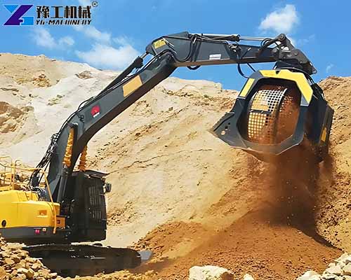 digger screening bucket operation