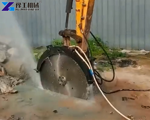 excavator rock saw
