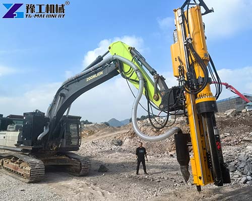 integrated rock drill and splitter operation