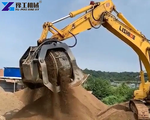 rotary screening bucket operation