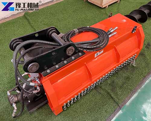 mini excavator with mulching head